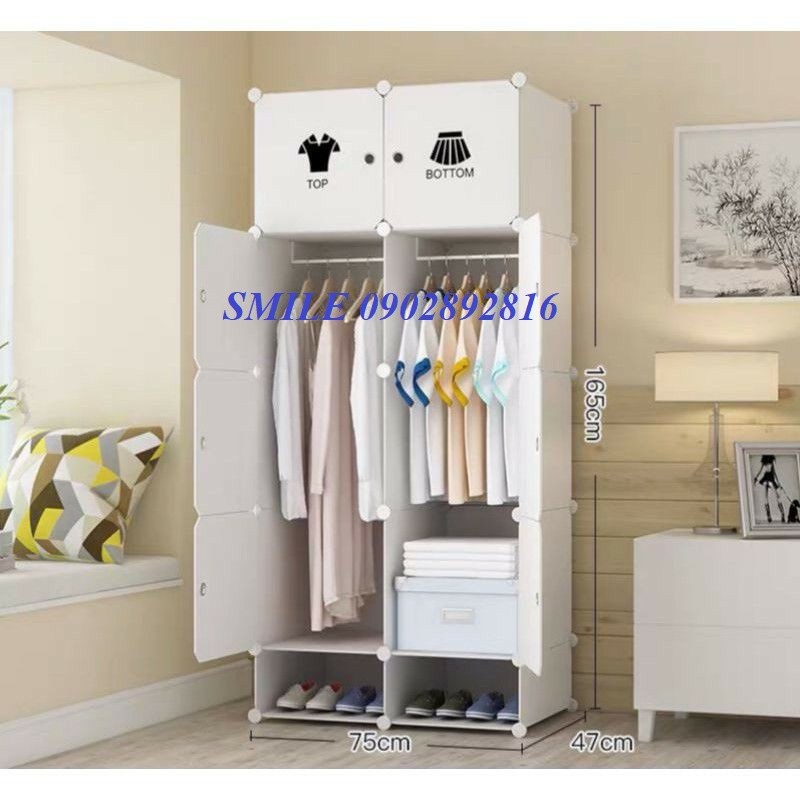 [SỈ SLL]Tủ Nhựa Lắp Ghép 6 ô Lớn và 2 ô Nhỏ Để Quần Áo Và Đồ Cá Nhân (Chọn hình theo phân loại)