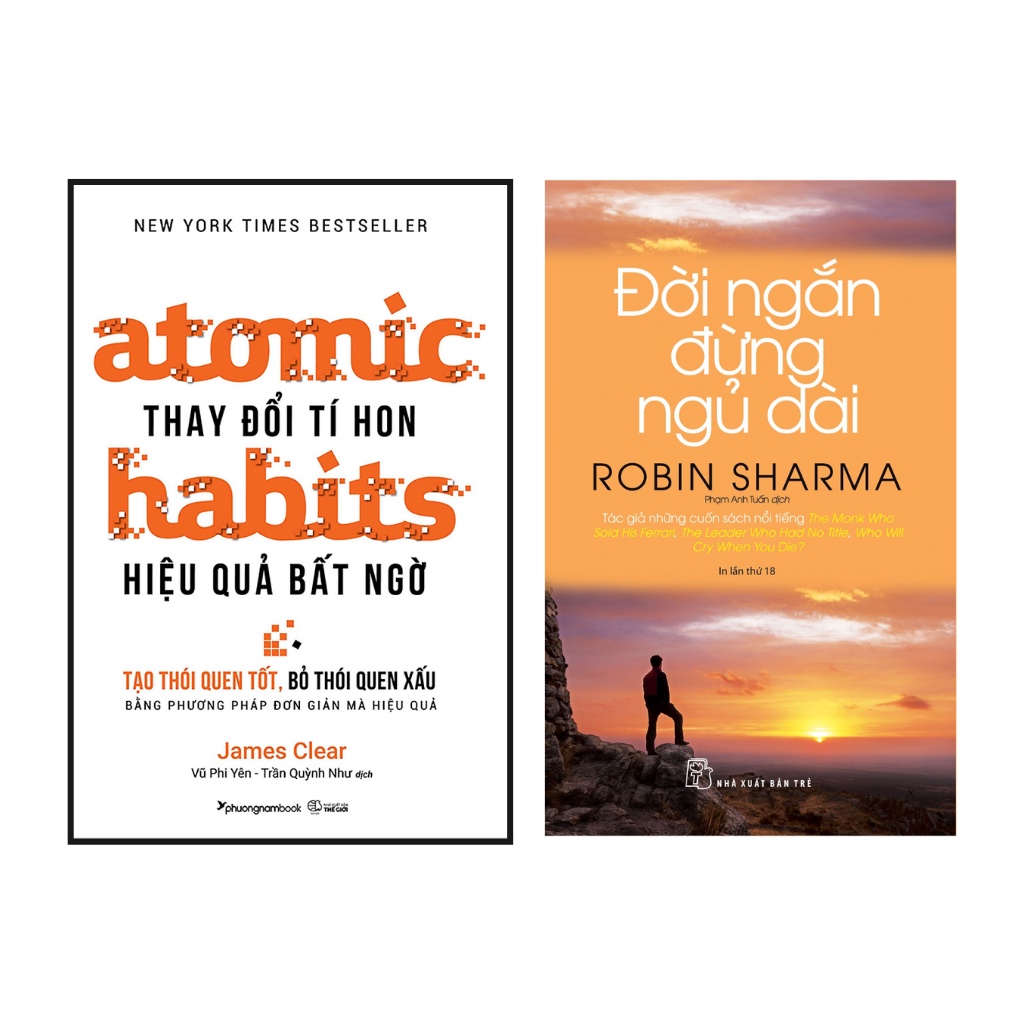Sách Combo 2 cuốn :  Atomic habits - Thay đổi tí hon Hiệu quả bất ngờ + Đời Ngắn Đừng Ngủ Dài