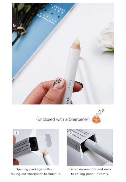 Bút sáp không màu pudaier giữ dáng lông mày+ chống lem trôi kèm đầu gọt bút | BigBuy360 - bigbuy360.vn