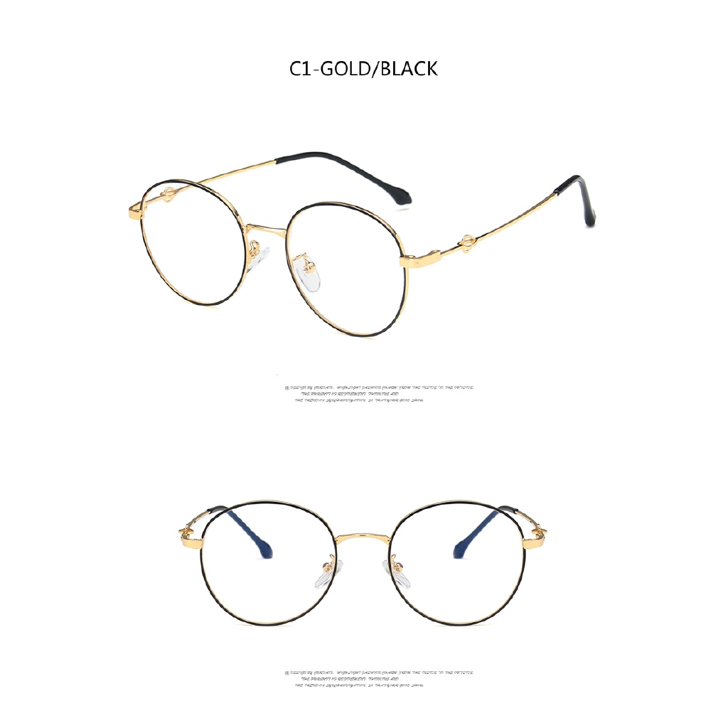 Kính cận gọng kim loại không đồng đều thời trang retro 2020