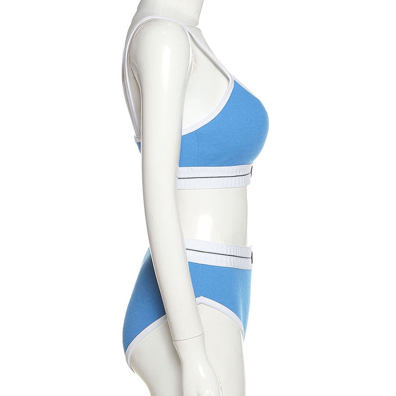 Bộ Đồ Lót Thể Thao Cotton Tăm Cạp Cao S483