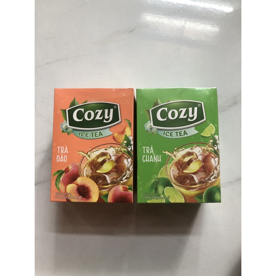 Trà Cozy Ice tea hương chanh/hương đào 270g(18 gói * 15g)