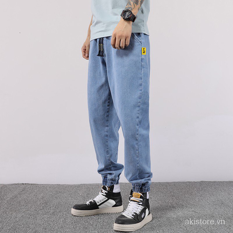 S-5XL Bigsize 100kg  Quần jean jogger đường phố vải jean co giãn thời trang cho nam