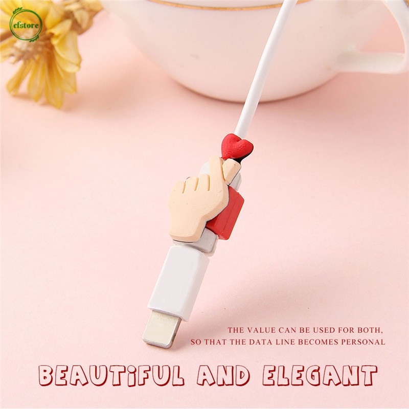 Phụ kiện bảo vệ đầu dây cáp kiểu hoạt hình dễ thương tiện dụng