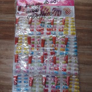 1 vỉ đồ chơi dán móng tay 20 gói nhỏ