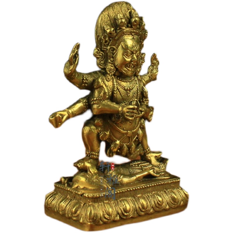 Tôn tượng Mahakala sáu tay 12cm - Pháp khí Mật tông - Phật giáo Tây Tạng