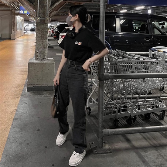 Mk Áo Thun Ngắn Tay Thêu Hình Hai Chú Cáo Nhỏ Phong Cách Cổ Điển + Nhãn Dán Cho Cặp Đôi