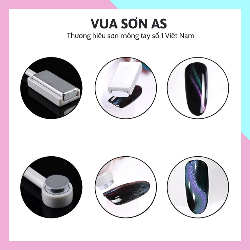 Nam châm 2 đầu hơ sơn gel tạo hình mắt mèo 3D mắt mèo kim cương phụ kiện nail giá rẻ VUA SƠN AS