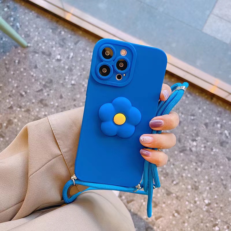 Ốp Điện Thoại Dây Đeo Chéo Hình Trái Tim 3D Cho Samsung Galaxy A72 A52 A20S A11 A12 A50 A51 A71 A22 4G 5G A10S A20S A02 A03S A21S