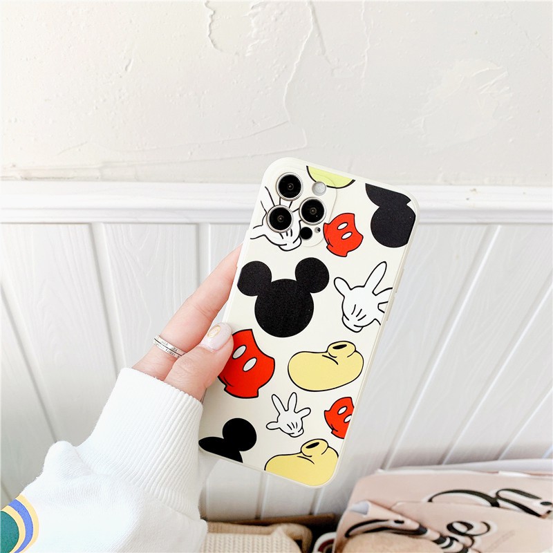 Ốp lưng iphone Chuột Mickey cạnh vuông in hình viền 5/6/6plus/6s/6splus/7/7plus/8/8plus/x/xs/11/12/pro/max/plus/promax