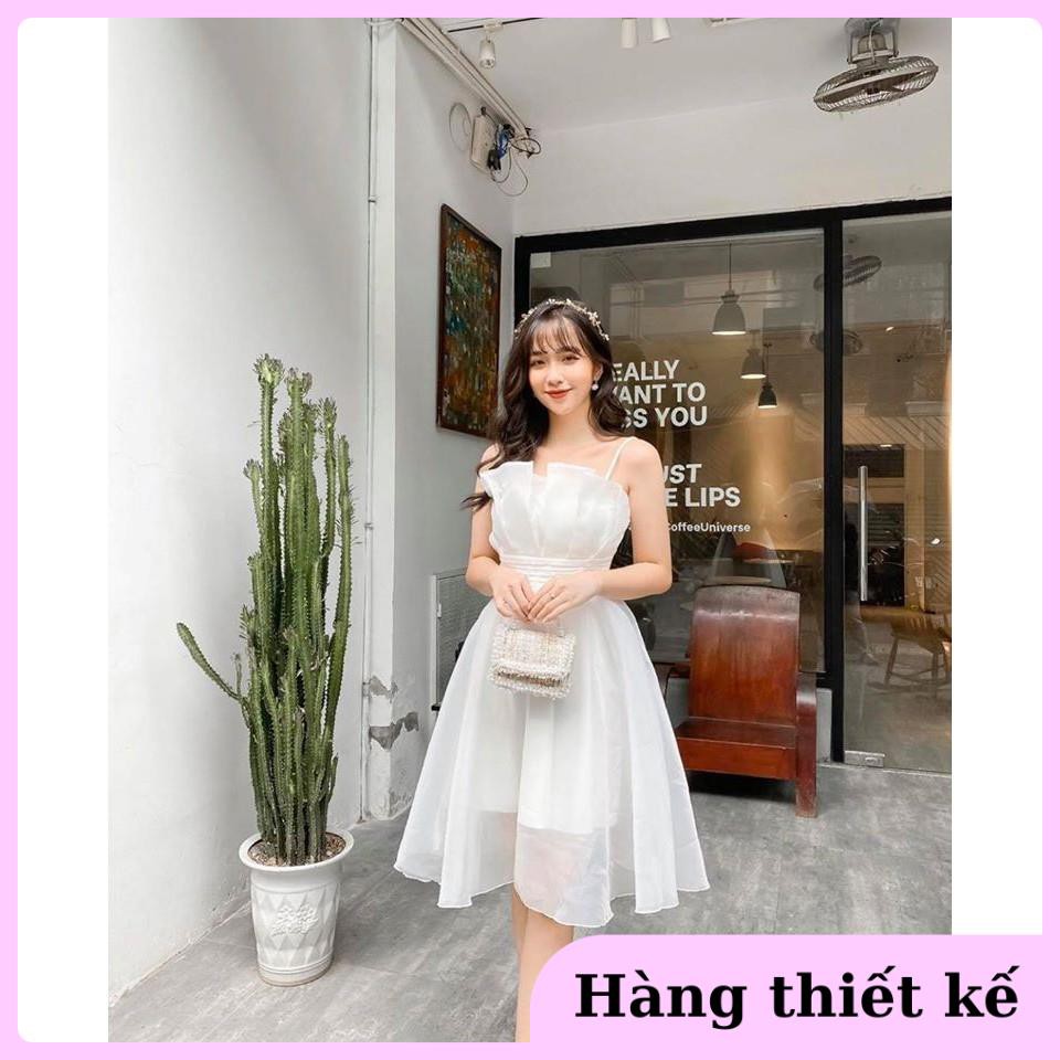 ( Hàng cao cấp ) Đầm 2 dây dạo phố xếp bèo ngực nhẹ nhàng, dễ thương Yuki Dress | BigBuy360 - bigbuy360.vn