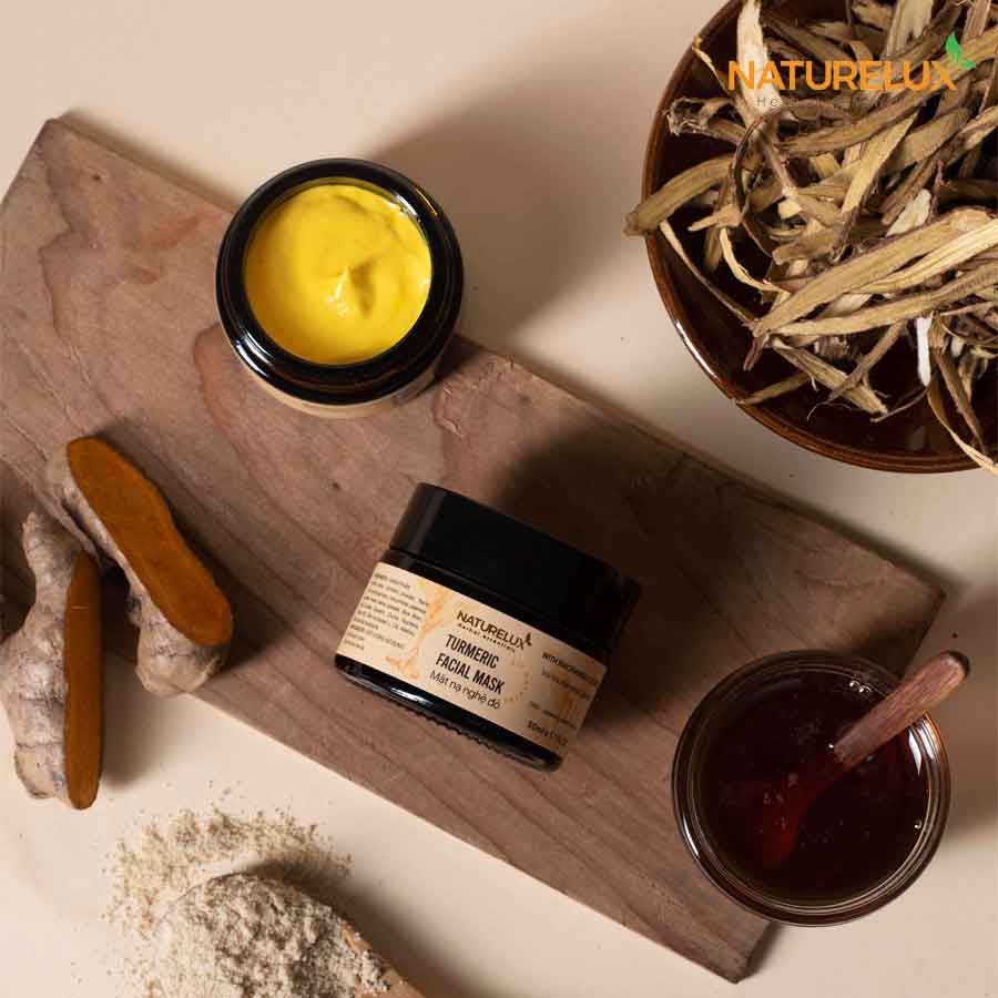 Mặt nạ nghệ đỏ, tươi thiên nhiên, dưỡng trắng, sáng da, mờ thâm, giảm mụn, NATURELUX 50g
