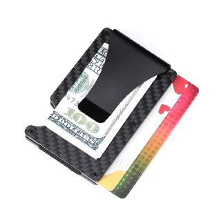 Bisi Goro Men Wallet Phone Case Carbon Fiber Credit Card Holder Mask Ultra Slim Minimalist Clutch Wallet RFID Blocking Pop-up Mini Pocket Aluminum Women Purse Stainless Steel Money Clip Bag