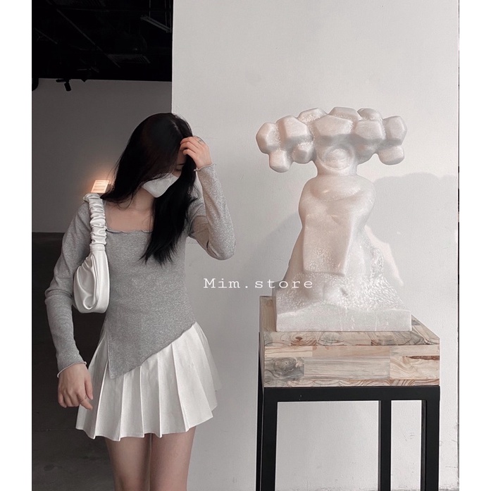 Áo lệch tà viền bèo (ảnh by mim) Mimstore