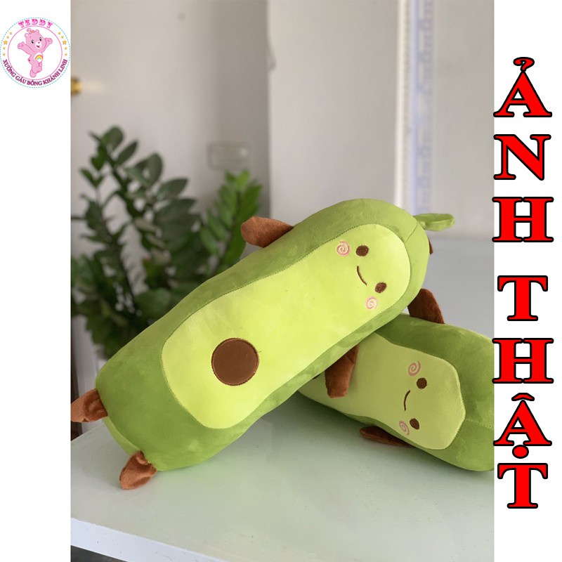 Gấu Bông Hình Trái Bơ Dài Size 50Cm Siêu Ngộ Nghĩnh Đươc Làm Bằng Vải Nhung Co Dãn 4 Chiều Nhồi Bông Gòn Trắng