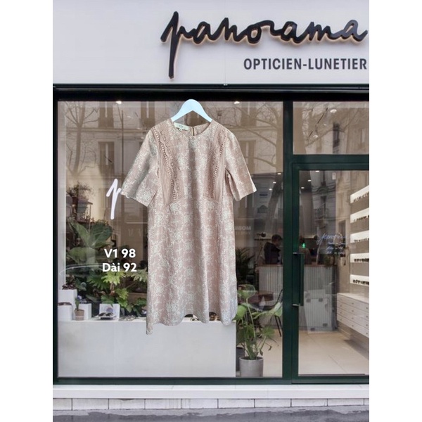 Váy hoa xô linen ren - Hàng secondhand