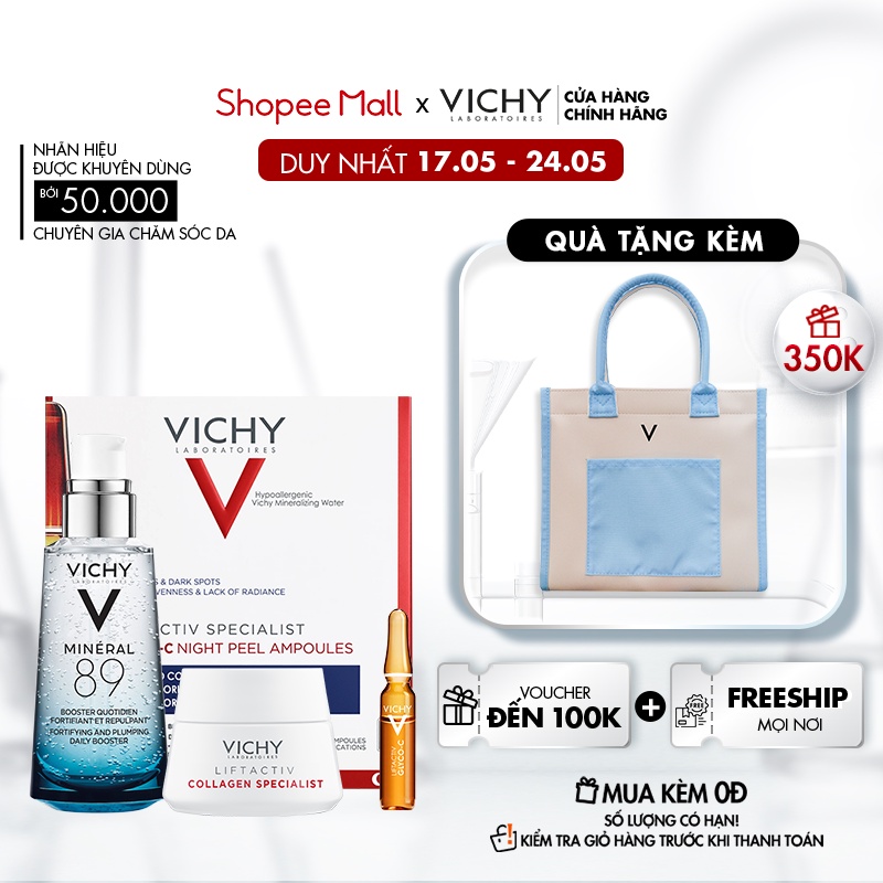 Bộ serum khoáng phục hồi chuyên sâu và làm sáng da Vichy Mineral 89