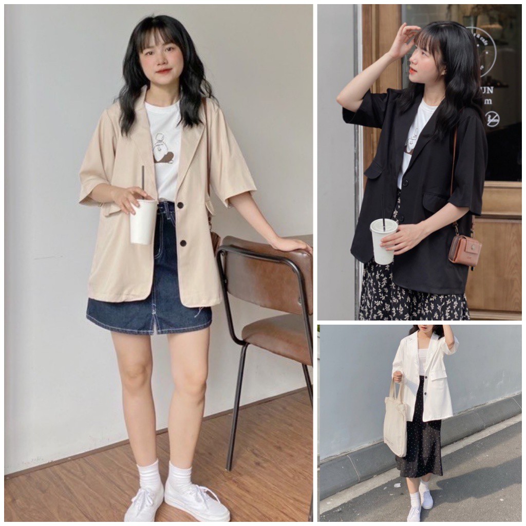 Áo Blazer Nữ Ngắn Tay Ulzzang 💖 𝘍𝘳𝘦𝘦𝘴𝘩𝘪𝘱 💖 Áo Vest Nữ Khoác Vintage Nhiều Màu LAVUSA | BigBuy360 - bigbuy360.vn