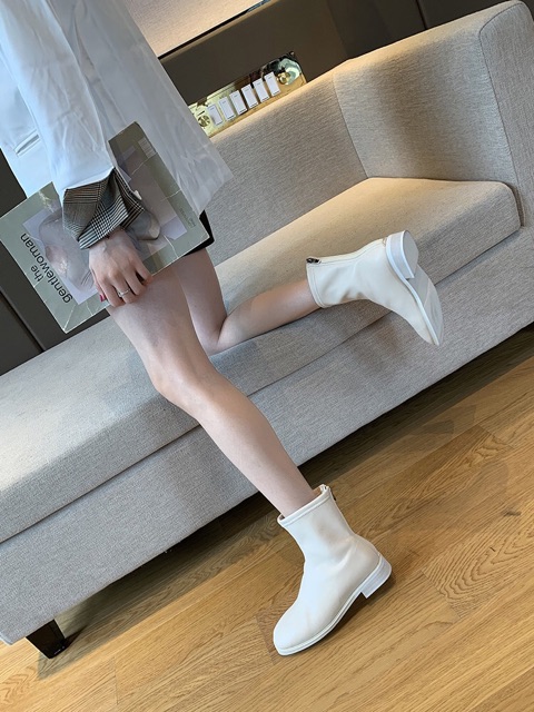 [Có Sẵn] Boots nữ cổ cao và cổ ngắn ulzzang khoá sau gót da mềm ôm chân đế thấp | BigBuy360 - bigbuy360.vn