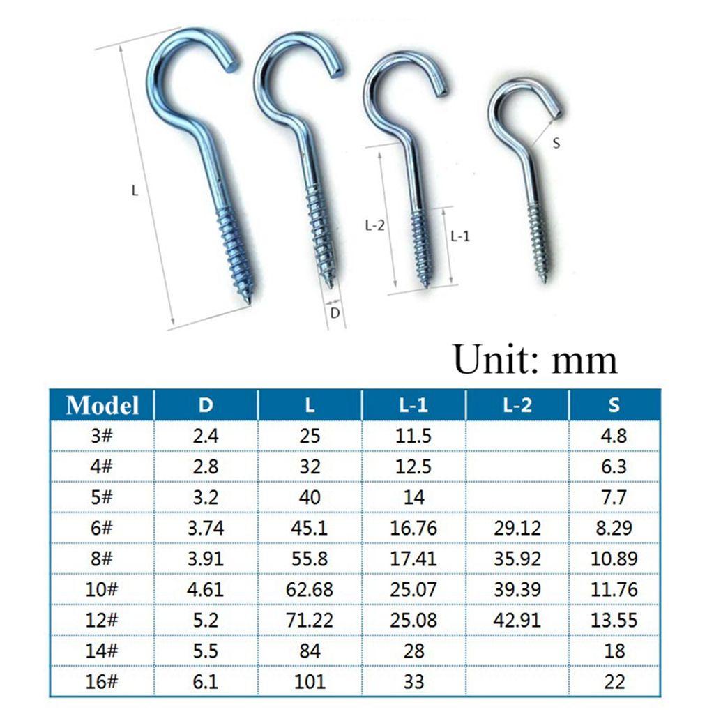 Móc Câu Cá Mắt Cừu Mở Rộng Bằng Thép Không Gỉ Mạ Kẽm Chịu Tải Nặng