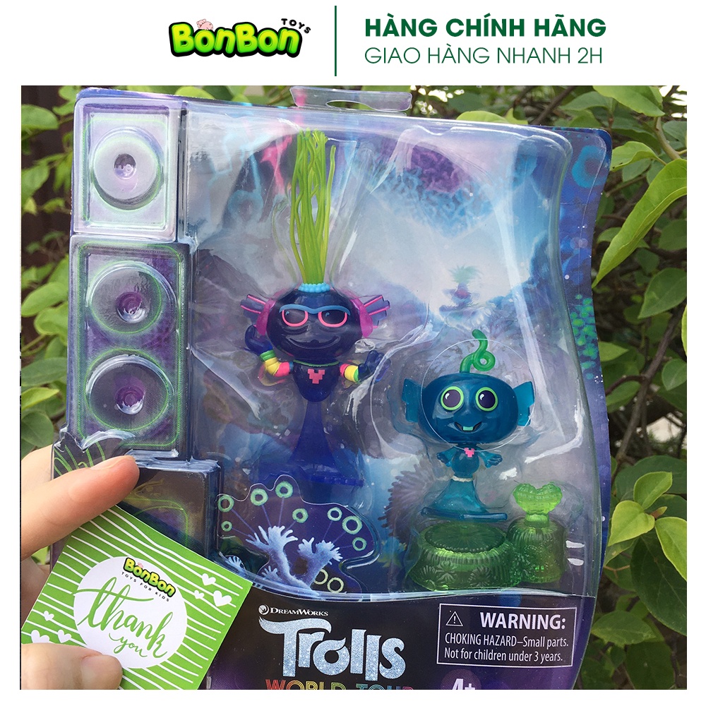 Mô Hình 2 nhân vật quỷ lùn tinh nghịch Trolls World Tour - Trolls Techno Reef Bobble - Thủ Lĩnh Trollex và Nàng Tiên Cá