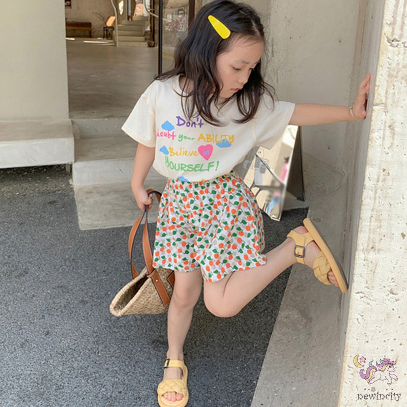 Quần ngắn in hình hoa dễ thương cho bé gái