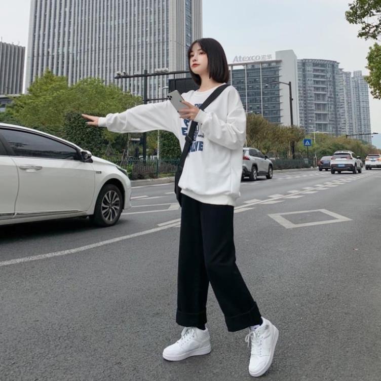 Quần jean nữ lưng cao ống suông,rộng Hiyou, Quần bò nữ lưng cao ống rộng style hàn quốc dáng suông hot 2022 TR01 | BigBuy360 - bigbuy360.vn