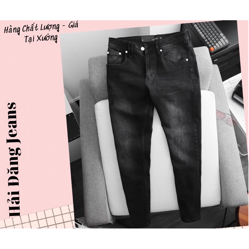 Quần jeans nam , Quần jeans skinni nam 2 màu cơ bản Xanh chơn loang và xanh rách Loang