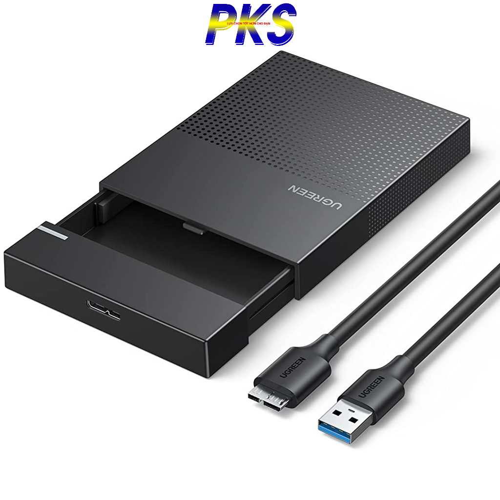 Hộp đựng ổ cứng 2.5 inch SATA3, USB 3.0 hỗ trợ 6TB Ugreen 30719 cáp liền, Ugreen 30725 cáp rời