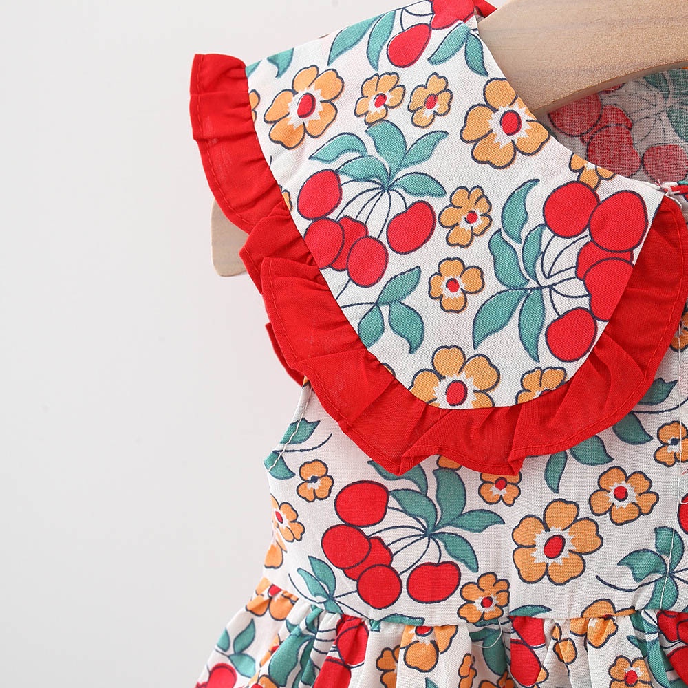 Đầm công chúa BEAR LEADER AH6414 vải cotton in hoa thời trang hè cho bé gái sơ sinh