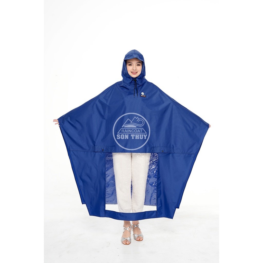 Áo mưa choàng cánh dơi Sơn Thủy, áo mưa vải dù 2 lớp cỡ đại K7 siêu to, áo mưa 1 đầu dày dặn kèm túi đựng có quai