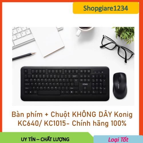 Bàn phím + Chuột Không Dây KONIG KC640/ KC1015 - Full Box - Chính Hãng 100% - Bảo hành 12 Tháng