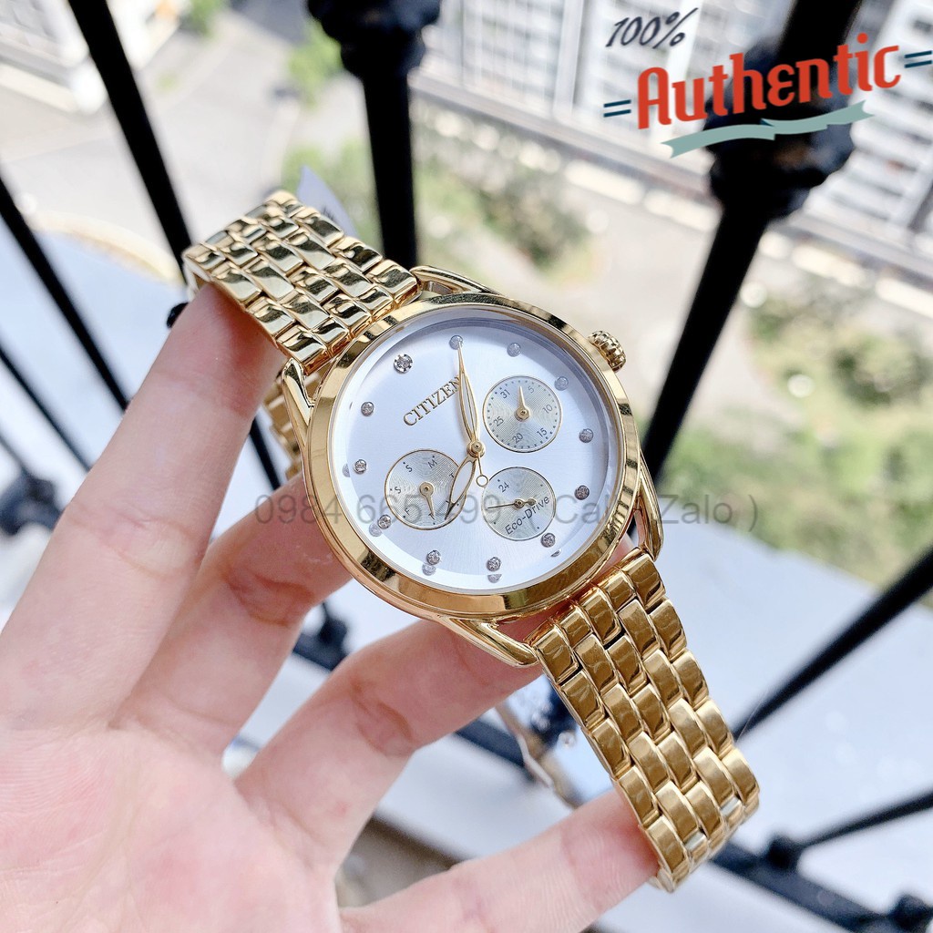 Đồng hồ Nữ Citizen LTR Crystal Silver Dial Yellow Gold-tone FD2052-58A