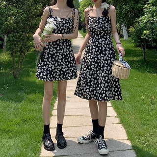 Đầm 2 dây hoa cúc thắt nơ vai dây rời DAISY DRESS