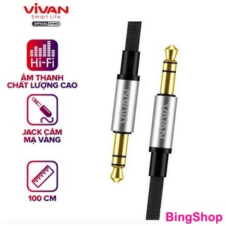 Dây Cáp Âm Thanh VIVAN AUX 100cm Jack Cắm 3.5mm Hợp Kim Nhôm Cao Cấp Âm Thanh Trung Thực - AUX01