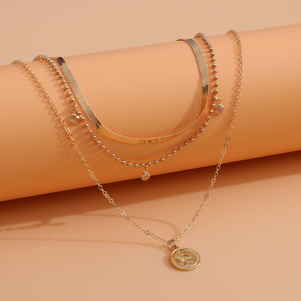 Vòng cổ Kim Loại Kiểu Xương Rắn Đính Đá Pha Lê Giả Đơn Giản Cá Tính Cho Nữ