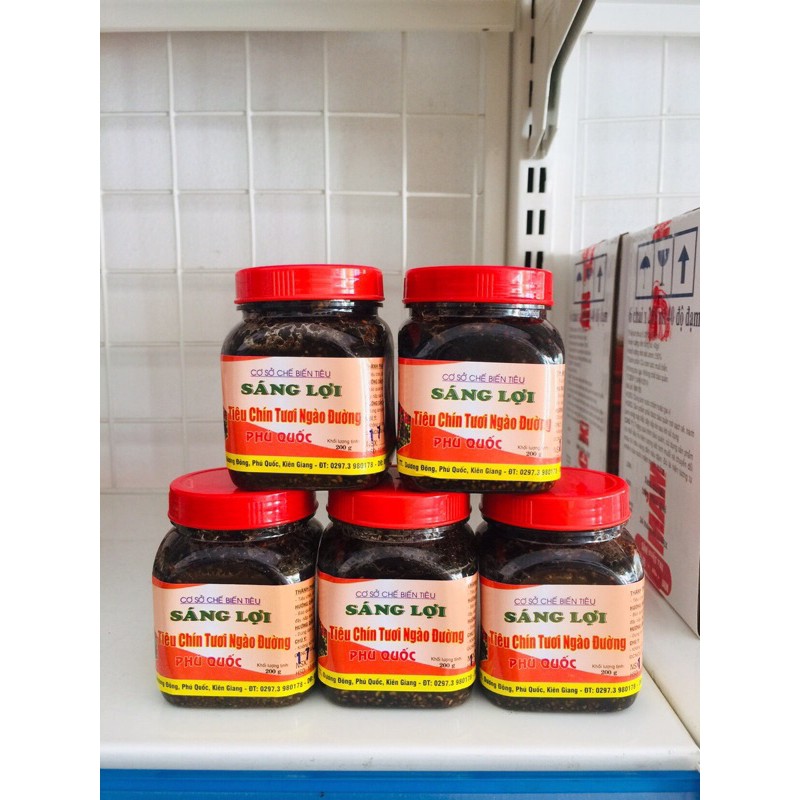 Tiêu chín tươi ngào đường SÁNG LỢI 200gr