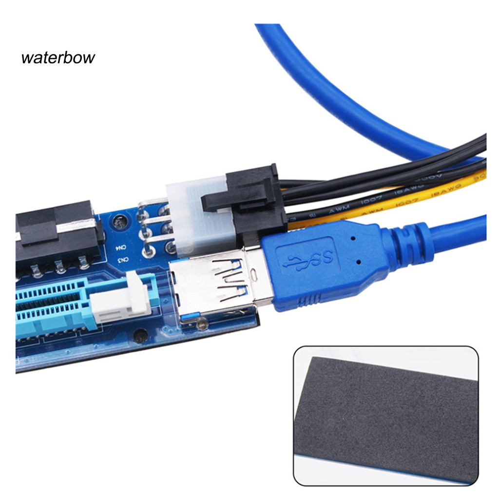 ww U40 Wear-resistant 6Pin/4Pin Interface 30cm USB 3.0 PCI-E Express 1x To 16x Extender Riser Card Adapter