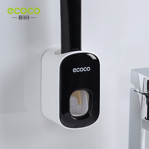 Bộ nhả kem đánh răng tự động Ecoco, bộ giá treo bàn chải đánh răng, kem đánh răng Ecoco