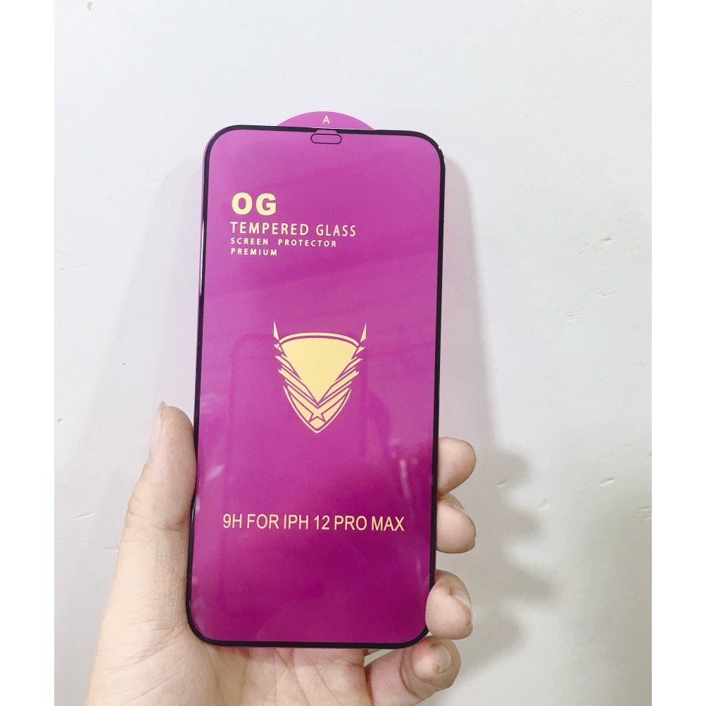 Cường lực full màn hình iphone 12/ 12mini/12pro/12promax hiệu OG tím, viền mỏng, hàng chuẩn