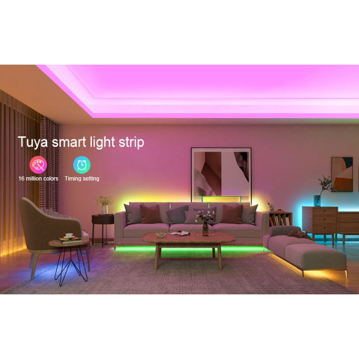Bộ Đèn Led Dây 15m Đổi Màu RGB Zigbee 3.0 Tuya Nháy Theo Nhạc ZHUE-02  Zigbee2MQTT ZHA Hass