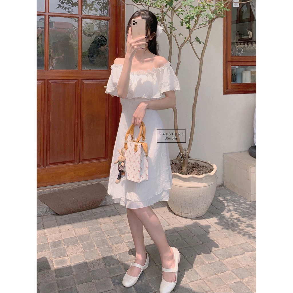 [Mã SKAMSALEP6 giảm 10% tối đa 100K đơn 150K] Đầm trễ vai 2 lớp | BigBuy360 - bigbuy360.vn