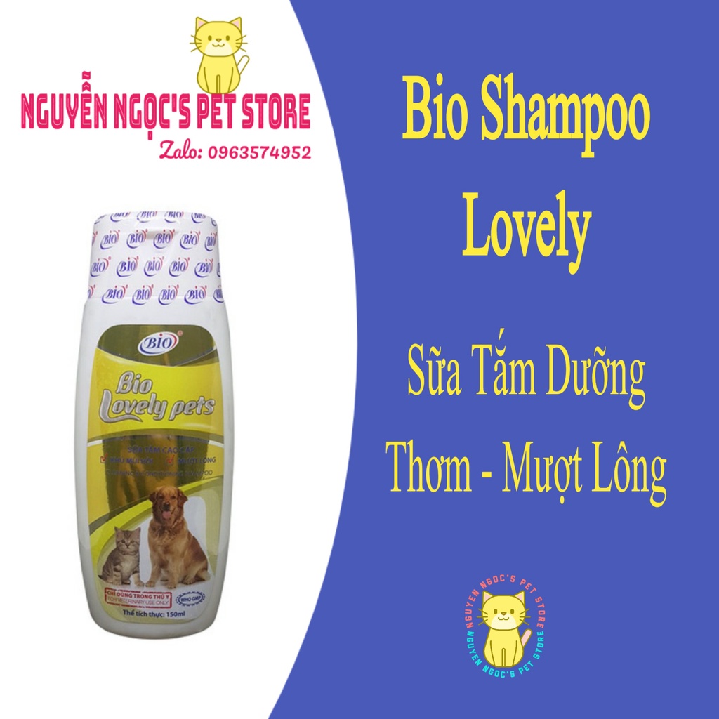 Sữa tắm mượt lông, chống rụng lông, khử mùi hôi BIO LOVELY chai 150ml