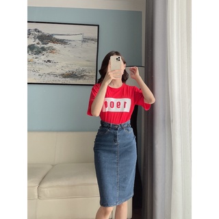 Chân váy jeans cạp chun