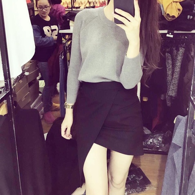 Áo len lông cừu cổ tròn