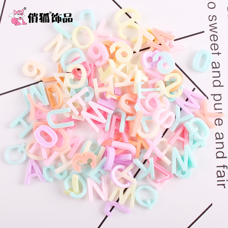 Charm (C194) slime/ Dụng Cụ Charm Trang Trí Hình Chữ &amp; Số (Inbox mẫu chữ &amp; số)