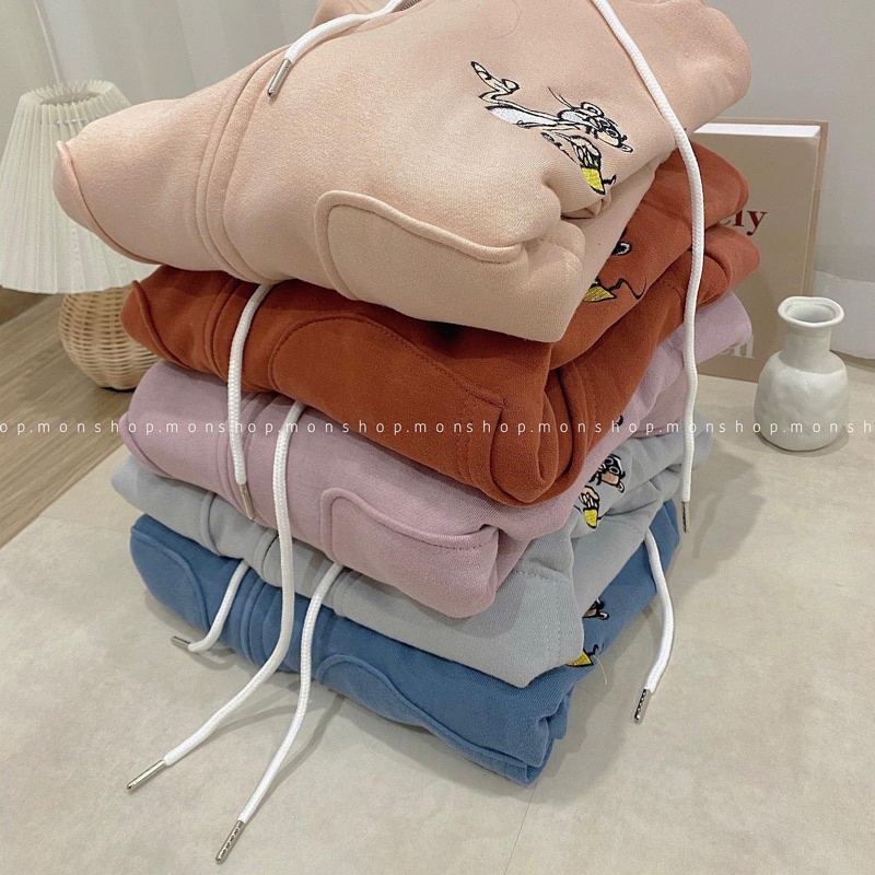 Áo khoác Hoodie zip thêu thời trang