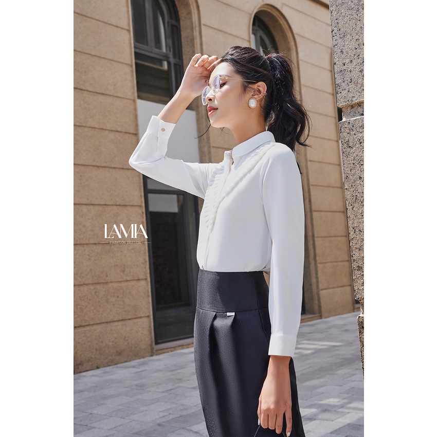 Váy công sở Lamia Design LV114 màu đen vải tafta dáng bút chì dài cao cấp