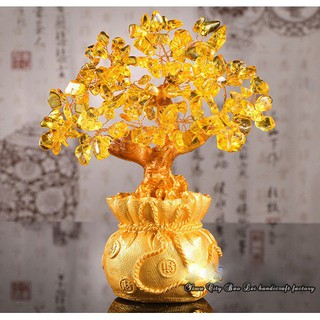 Cây tài lộc đá thạch anh vàng thiềm thừ 21.5cm