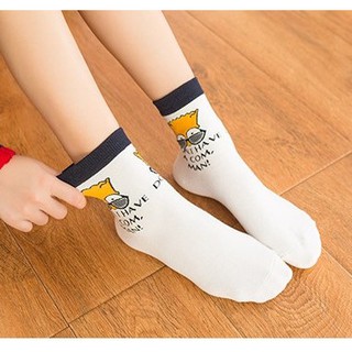 Tất cổ cao Bart Simpson trắng